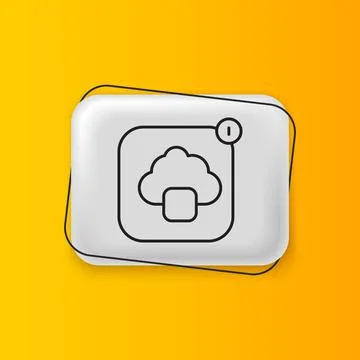 Black Cloud technology data transfer and storage icon isolated on yellow ba.. 스톡 일러스트
