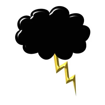 Black cloud with thunder Stock Illustration