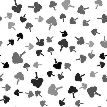 Black Cloud upload icon isolated seamless pattern on white background. Vector Illustrazione stock