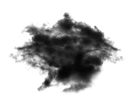 Black cloud on white background Stock Photos