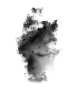 Black cloud on white background Stock Photos
