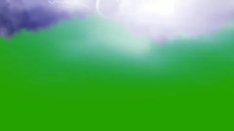Black clouds accompanied by lightning strikes on green screen Stock Footage 245710498