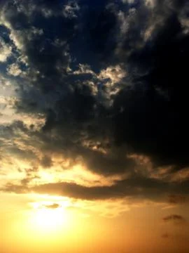 Black Clouds and Sun 写真素材