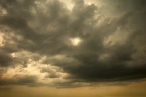 Black clouds in the apocalyptic sky Stock Photos