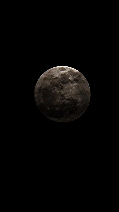 Black clouds covered the moon in the night sky vertical video Stock Footage 280109382