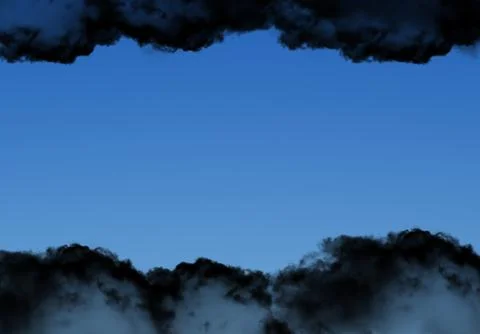 Black clouds frame template Stockillustratie