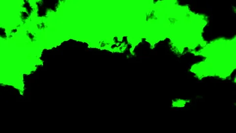 Black clouds high speed motion on green background. Stock Footage 336094191