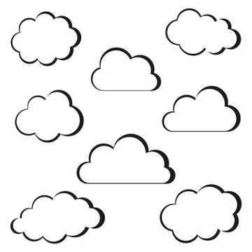 Black clouds outline イラスト素材