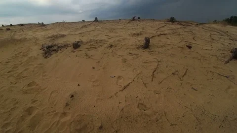 Black clouds over the desert locality Stock-Footage 69963541