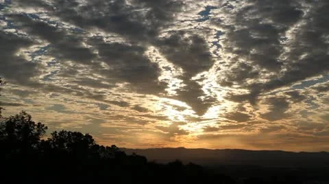 Black clouds over sunset Stock Footage 11816613