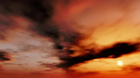 Black clouds on the red sky. Loop 스톡 동영상 1042121