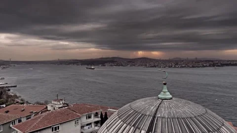 Black Clouds with Sea Video stock 141392853