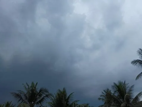 Black cloudy sky clouds before rain Stock Photos