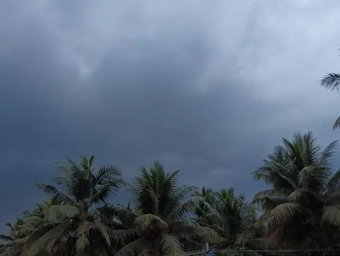 Black cloudy sky clouds before rain Stock Photos