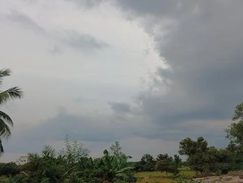 Black cloudy sky clouds before rain Stock Photos