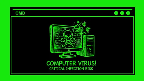 Black cmd terminal prompt virus computer concept animation 库存影片 335247668