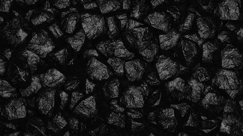 Black coal 3d render Stock Illustration