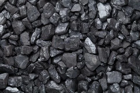 Black Coal Background Top View Stock Photos