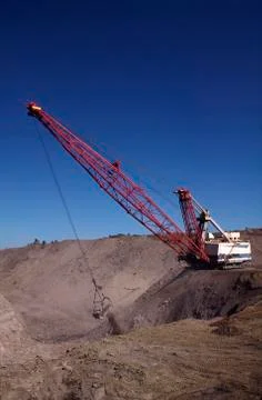 Black Coal Mining, Removing Overburden, Open Cut Mine Stock Photos