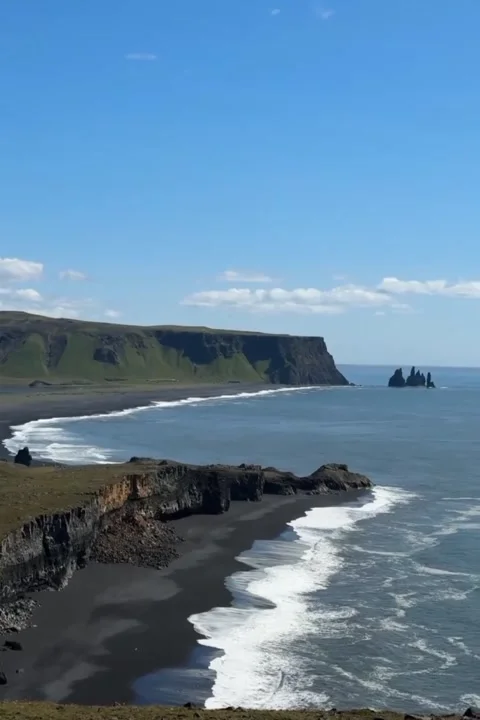 Black coastal cliffs. Stock Footage 320284895
