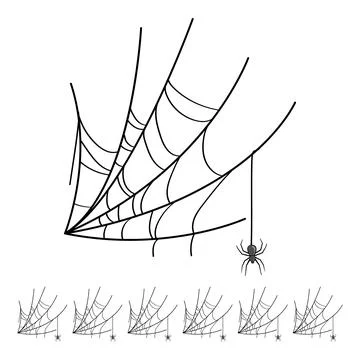Black cobweb cartoon vector graphic イラスト素材