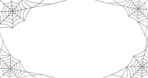 Black cobweb frame isolated on a white background. Vector illustration Stock Illustration