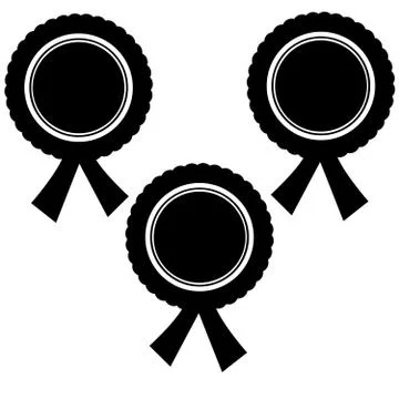 Black cockade on white background Stock Illustration