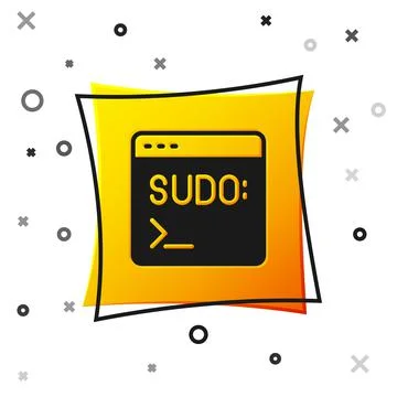 Black Code terminal icon isolated on white background. Browser window with Stock Illustration