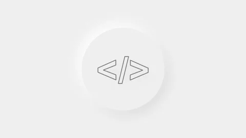 Black coding code html programming language icon. Front end development icon Stock Footage 156133029