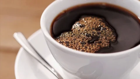 Black Coffe in cup Stock Footage 70577030