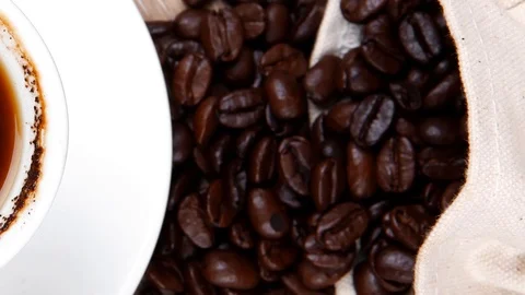 Black coffe with dark chocolate Video stock 88921456