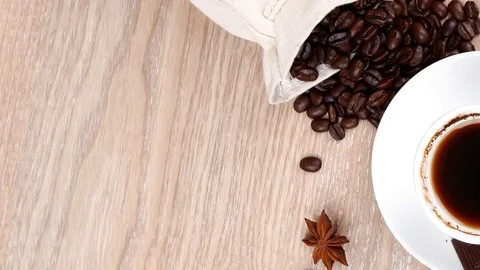 Black coffe with dark chocolate Video stock 88922544