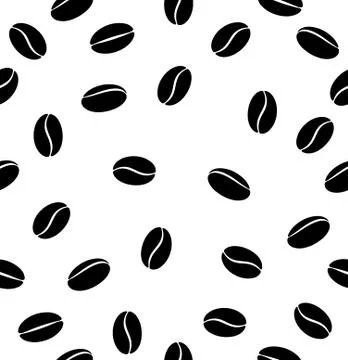 Black Coffee beans pattern Illustration 库存插图