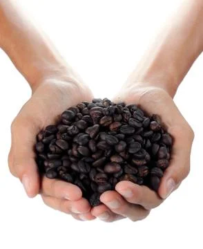 Black coffee beans Stock Photos