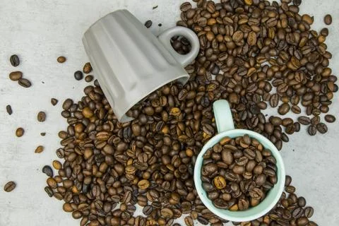 Black coffee beans Stock Photos