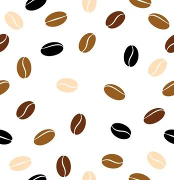 Black Coffee beans seamless pattern Illustration Illustrazione stock