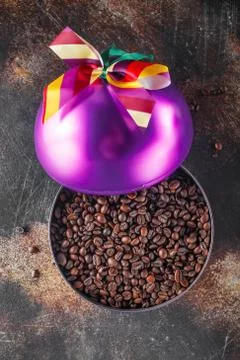 Black coffee beans studio shot. Stock Photos