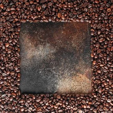 Black coffee beans studio shot. Stock Photos