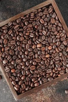 Black coffee beans studio shot. Stock Photos