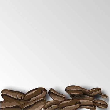 Black coffee beans on white background. Beverage icon. Roasted coffee beans t Stock Illustration
