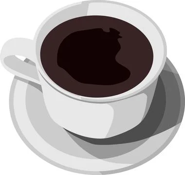 Black Coffee Beverage Stock Illustration