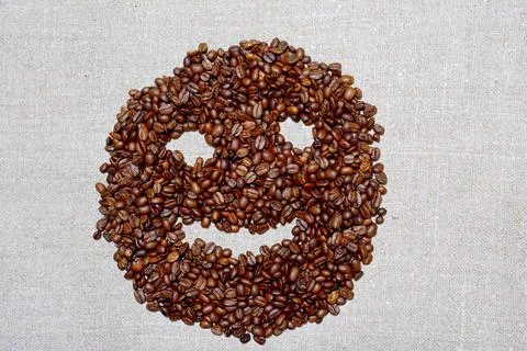 Black coffee. Black coffee beans. Black coffee beans are heaped Stock Photos