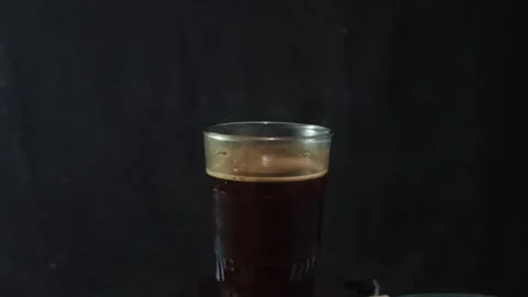 Black coffee brewed with boiling water Stock Footage 280862111