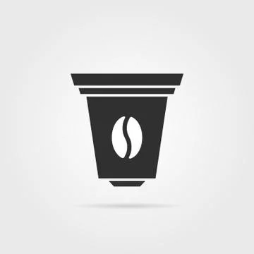 Black coffee capsule icon with shadow Stock Illustration