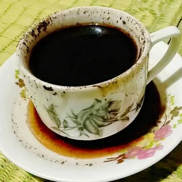 Black Coffee in a Ceramic Cup Stock Photos