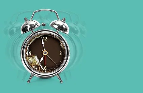 Black coffee on clock face Stock Photos