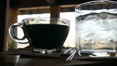 Black coffee in cup. Stock Footage 148917661
