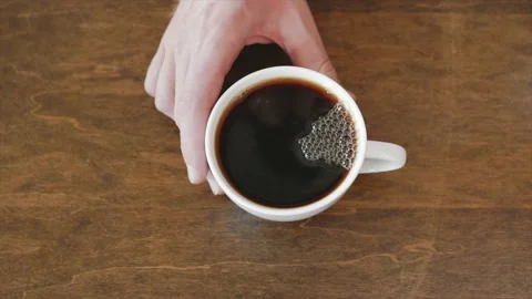 Black coffee in a cup Stock Footage 232870295