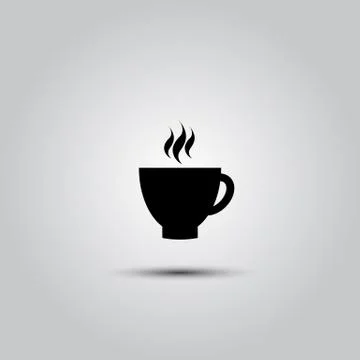 Black coffee cup icon Stock Illustration