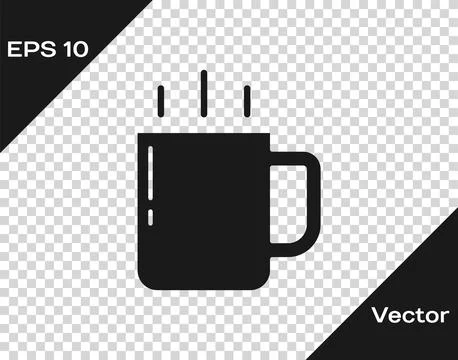 Black Coffee cup icon isolated on transparent background. Tea cup. Hot drink  Stock Illustration
